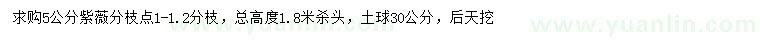 求購5公分紫薇