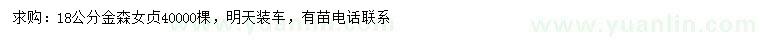 求購18公分金森女貞