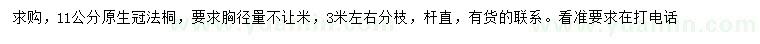 求購胸徑量11公分法桐