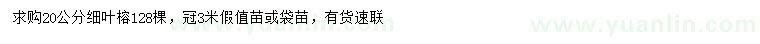 求購20公分細(xì)葉榕