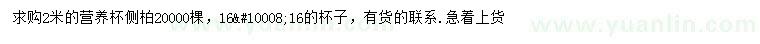 求購(gòu)2米側(cè)柏