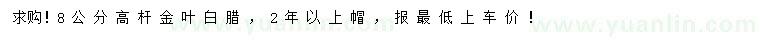 求購(gòu)8公分金葉白臘