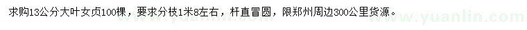 求購13公分大葉女貞