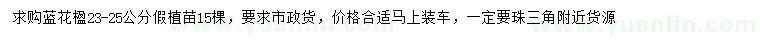 求購(gòu)23-25公分藍(lán)花楹假植苗