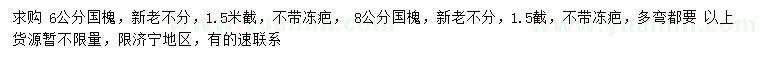 求購6、8公分國槐