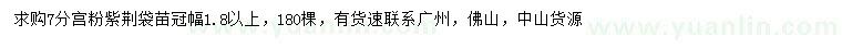 求購7公分宮粉紫荊