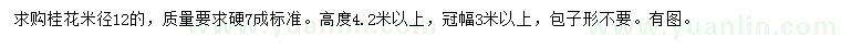 求購(gòu)米徑12桂花