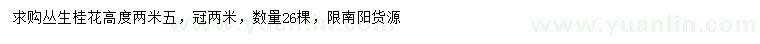 求購(gòu)高2.5米叢生桂花