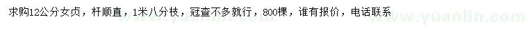 求購(gòu)12公分女貞