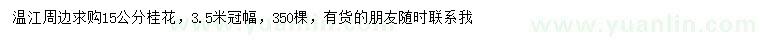 求購15公分桂花