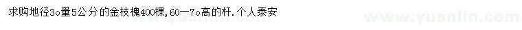 求購地徑30量5公分金枝槐