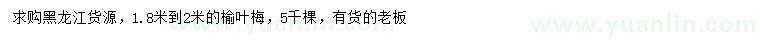 求購(gòu)1.8-2米榆葉梅