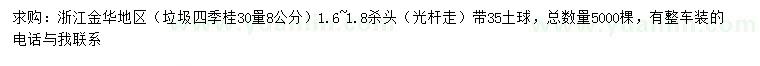求購(gòu)30公分量8公分垃圾四季桂