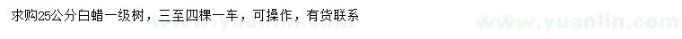 求購(gòu)25公分白蠟
