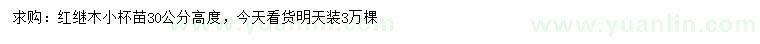 求購高30公分紅繼木
