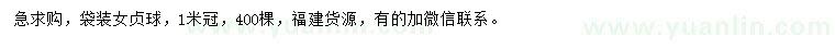 求購(gòu)冠幅1米女貞球