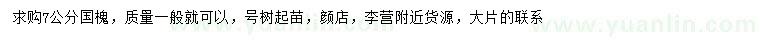 求購7公分國槐