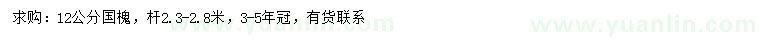 求購(gòu)12公分國(guó)槐