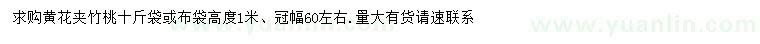 求購高1米黃花夾竹桃