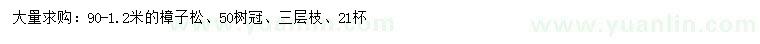 求購90-12公分樟子松