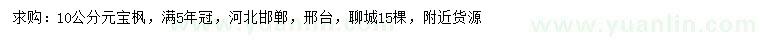 求購(gòu)10公分元寶楓