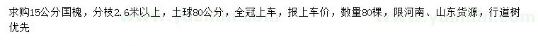 求購15公分國槐
