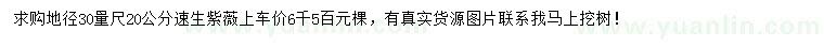 求購地徑30公分量尺20公分速生紫薇