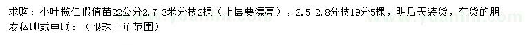 求購22公分小葉欖仁