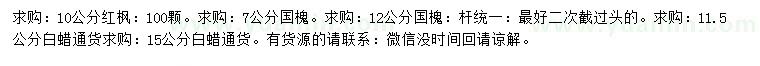 求購(gòu)紅楓、國(guó)槐、白蠟