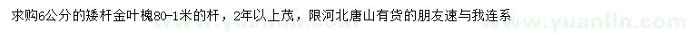 求購6公分矮桿金葉槐