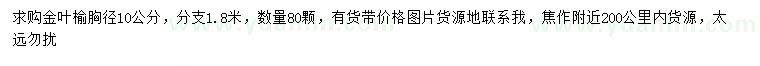 求購(gòu)胸徑10公分金葉榆