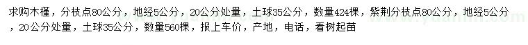 求購地徑5公分木槿、20量5公分紫荊