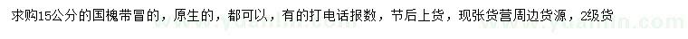 求購15公分國槐