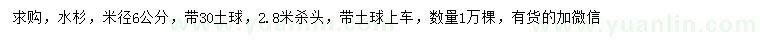 求購(gòu)米徑6公分水杉