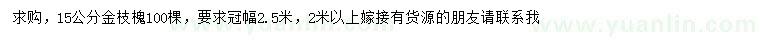 求購15公分金枝槐
