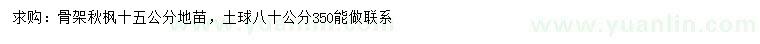 求購15公分骨架秋楓