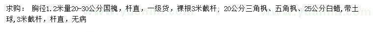 求購(gòu)國(guó)槐、白蠟、五角楓等