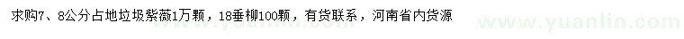 求購7、8公分占地垃圾紫薇