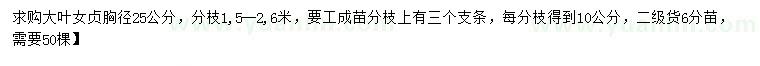 求購胸徑25公分大葉女貞