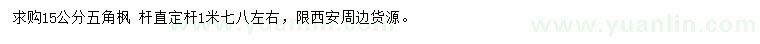 求購(gòu)15公分五角楓