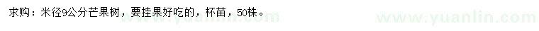 求購(gòu)米徑9公分芒果