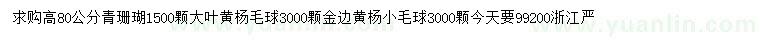 求購青珊瑚、大葉黃楊毛球、金邊黃楊小毛球