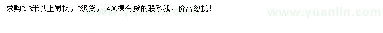 求購(gòu)2.3米以上蜀檜