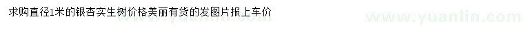 求購(gòu)直徑1米銀杏