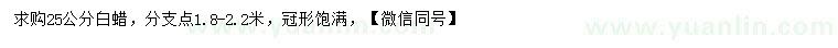 求購25公分白蠟