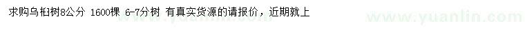 求購(gòu)8公分烏桕