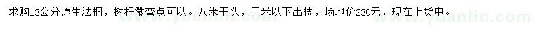 求購13公分法桐