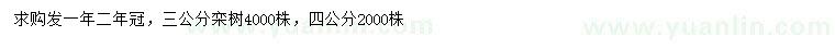 求購(gòu)3、4公分欒樹