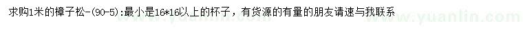 求購1米樟子松