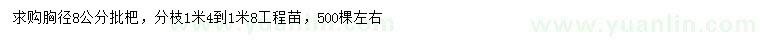 求購胸徑8公分批杷